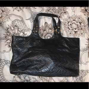 tory burch black leather purse